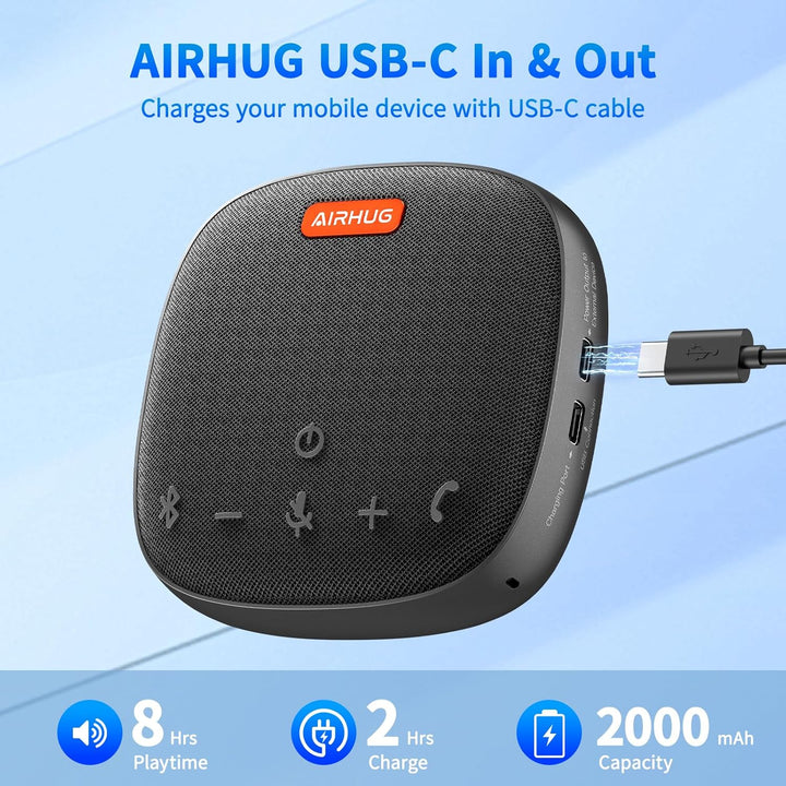AIRHUG Bluetooth Lautsprecher Mikrofon - USB Konferenzlautsprecher - Tragbar für Home Office