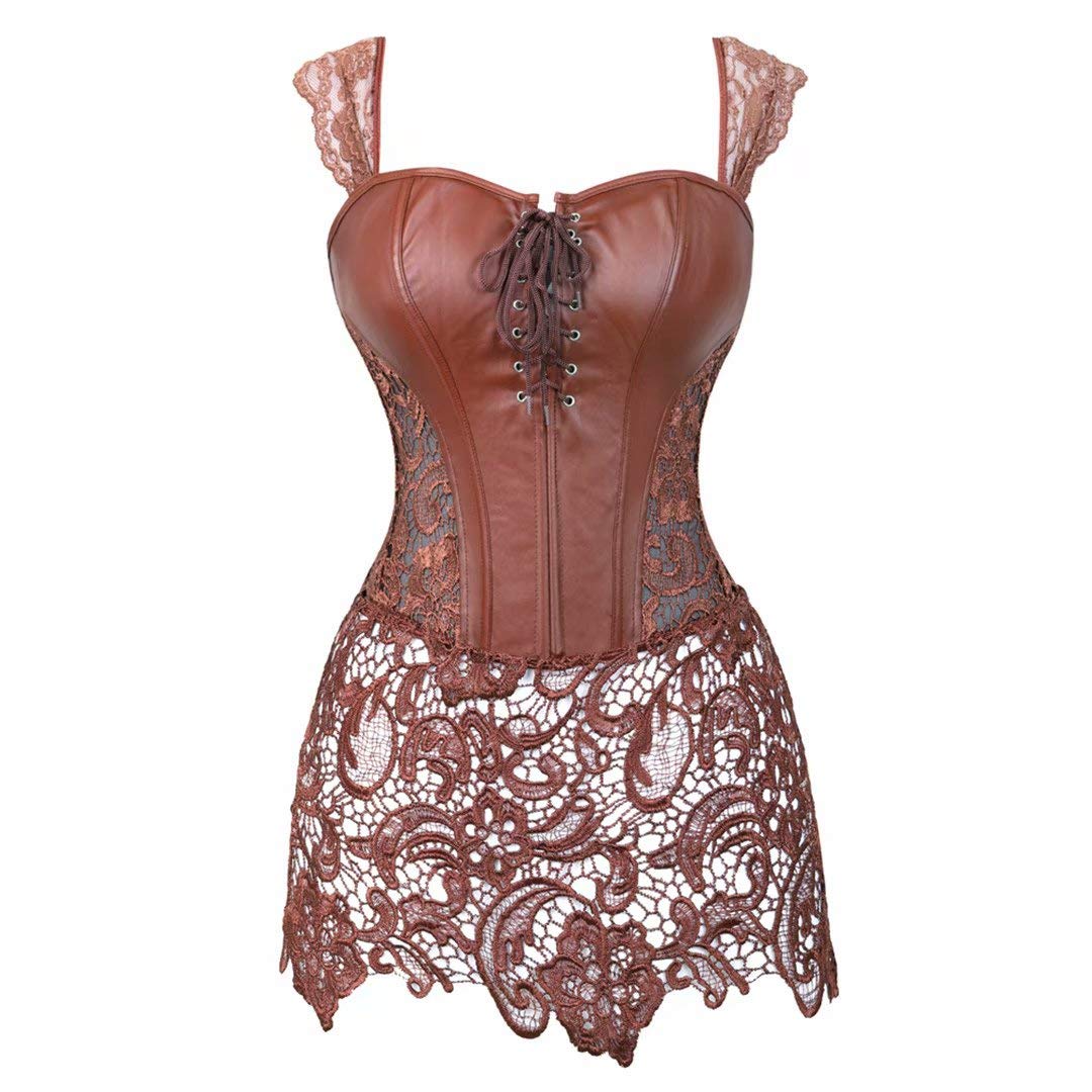 Josamogre Korsett Kleid Leder Corsage Korsagenkleid Spitze Corset grosse grösse Reissverschluss Burl