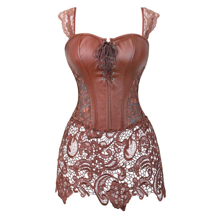 Josamogre Korsett Kleid Leder Corsage Korsagenkleid Spitze Corset grosse grösse Reissverschluss Burl