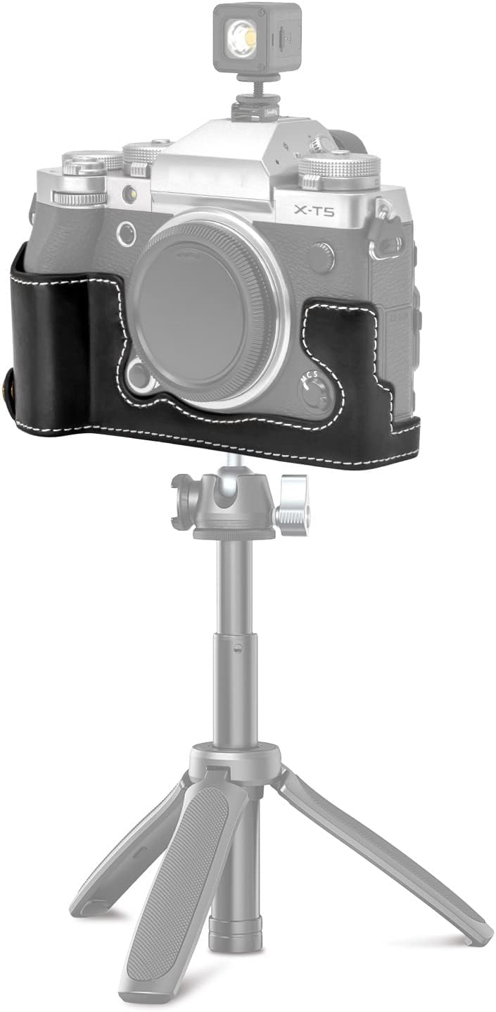Rieibi Fuji XT5 Schutzhülle – hochwertiges PU-Leder Halbtasche für Fujifilm X-T5 Digitalkamera – sch