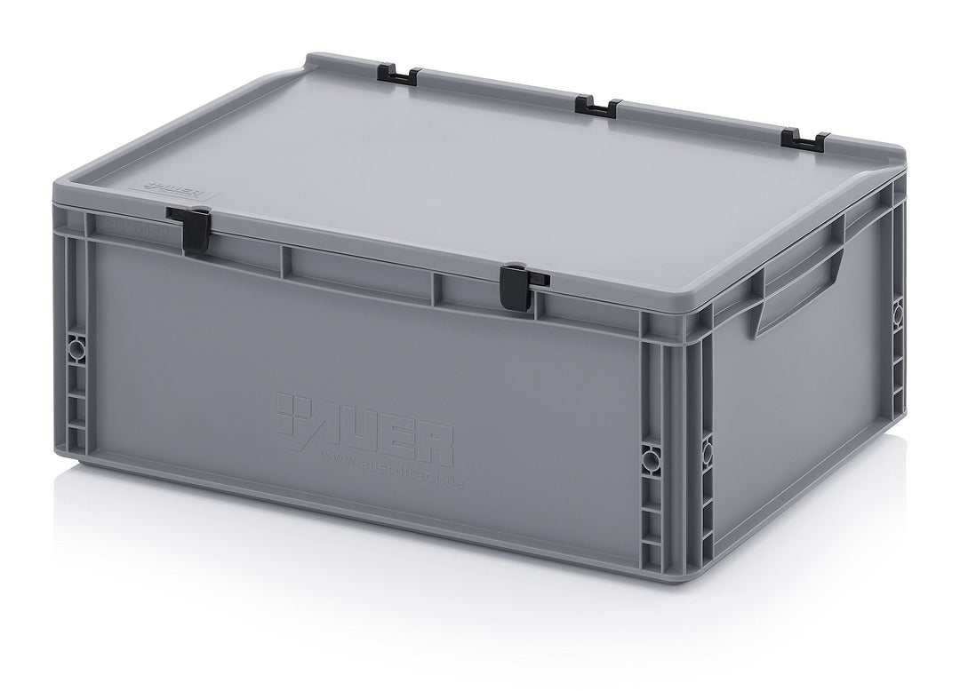 Auer Packaging Eurobehälter-Eurobox 60 x 40 x 23,5 cm mit Scharnierdeckel inkl. Zollstock | Transpor