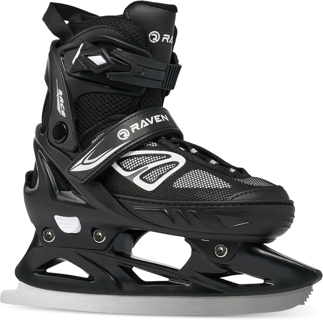 Inlineskates Inliner optional als 2in1 Raven Advance Big Wheels verstellbar Black mit Kufen 35-39, B