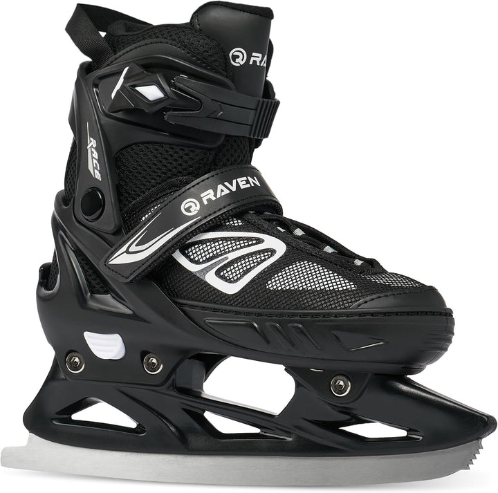 Inlineskates Inliner optional als 2in1 Raven Advance Big Wheels verstellbar Black mit Kufen 35-39, B