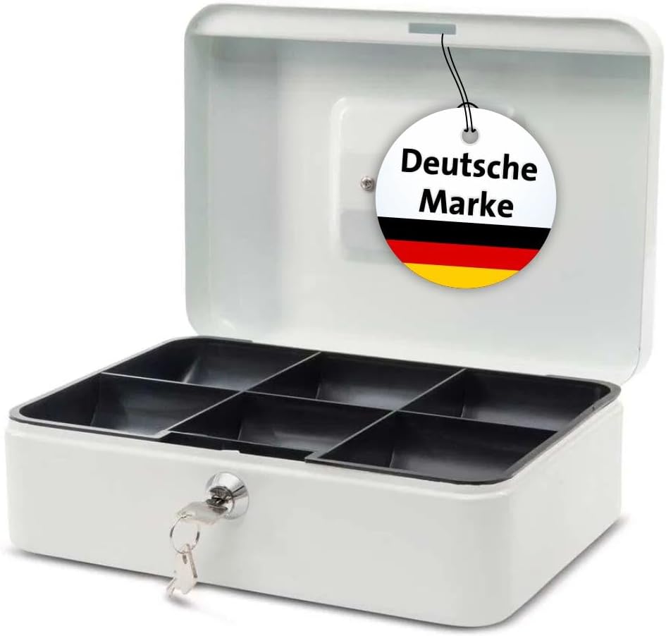 MAUL Geldkassette 3 aus Stahl | abschliessbar | Münzgeld-Einsatz herausnehmbar | 25 x 19 x 9 cm | Ka