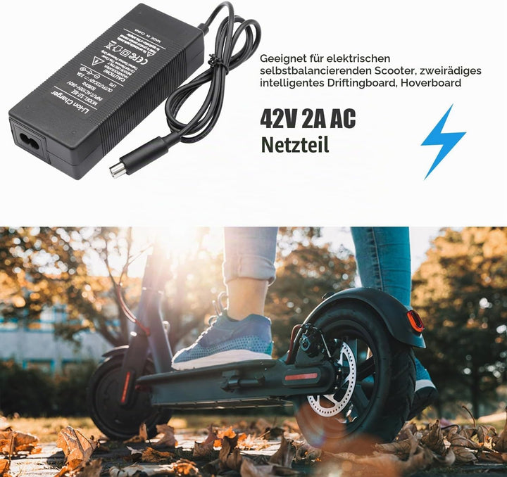 Yungeln Ladegeräte für 36V E-Scooter, 42V 2A AC Netzteil Scooter Adapter Ladegerät für Xiaomi 1S M36