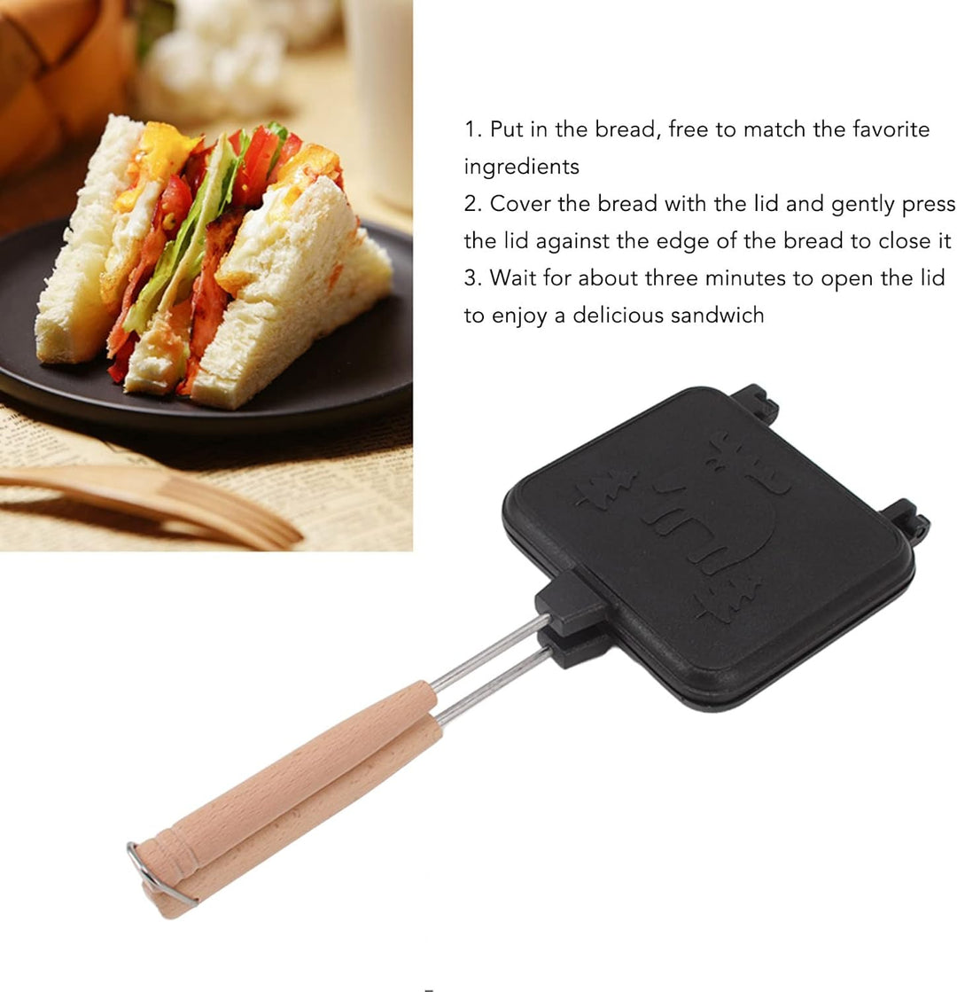 Doppelseitige Sandwich Bratpfanne mit Antihaftbeschichtung, Gegrillter Käse Sandwich Maker mit Hitze