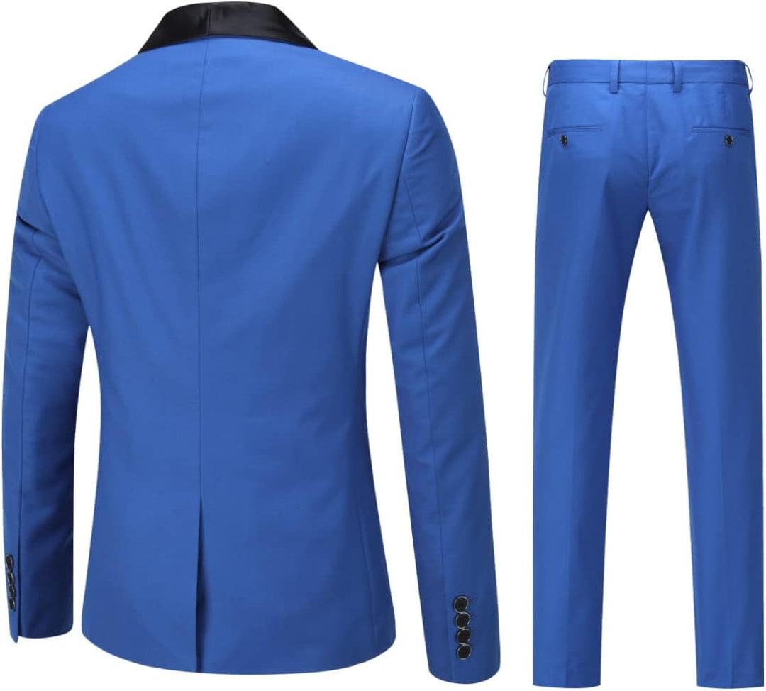 Sliktaa Herren Anzug 3 Teilig Slim Fit Reihe Einfarbig Stoff Business Shawl Kragen Klassisch Tunika