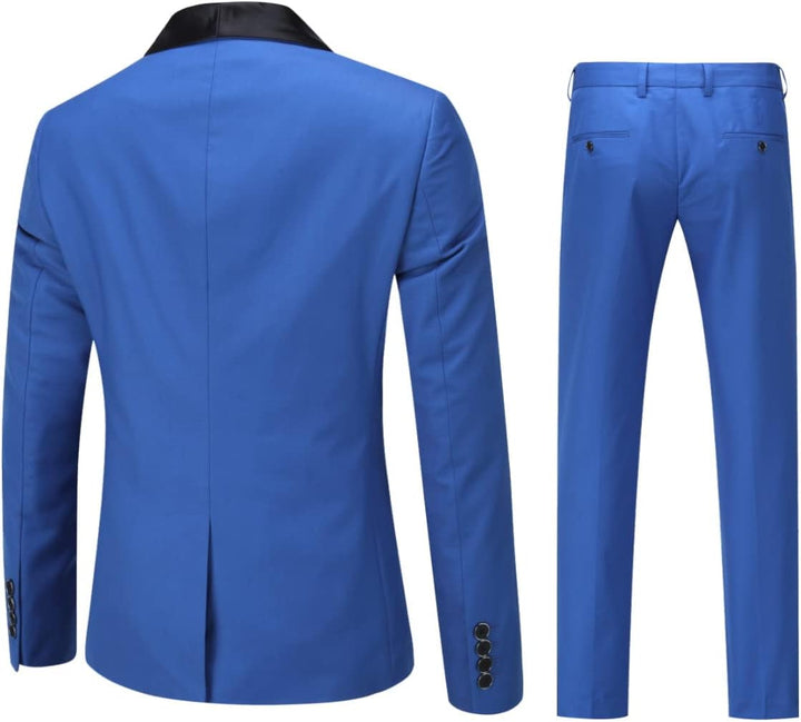 Sliktaa Herren Anzug 3 Teilig Slim Fit Reihe Einfarbig Stoff Business Shawl Kragen Klassisch Tunika