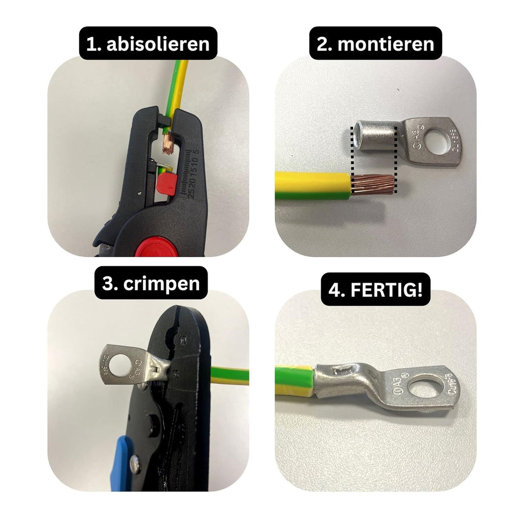 Sortiment Kasten Rohrkabelschuhe Set unisoliert 25-50mm² 68 Quetschverbinder I Industriequalität