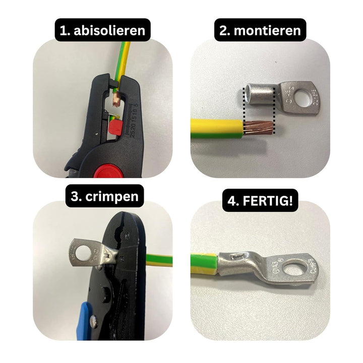 Sortiment Kasten Rohrkabelschuhe Set unisoliert 25-50mm² 68 Quetschverbinder I Industriequalität