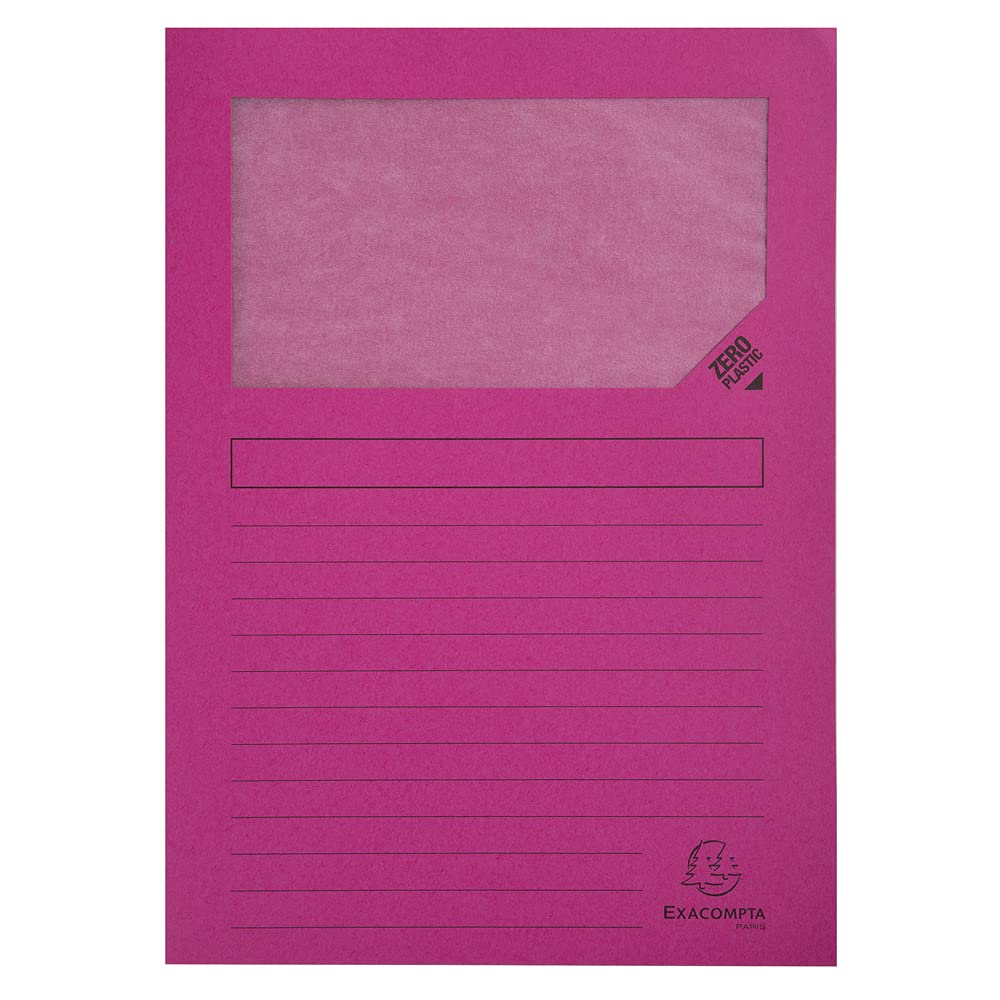Exacompta 50108E Packung mit 100 Fenstermappen Forever, 120 g/m² Recycling Papier, 22 x 31cm für DIN