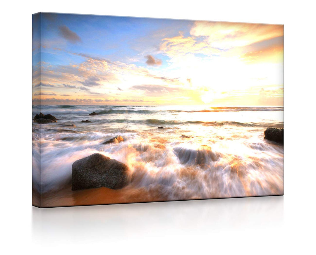 lightbox multicolor | Bilder mit LED Licht | Sonnenuntergang am Meer | 60x40 cm | Front Lighted Sonn