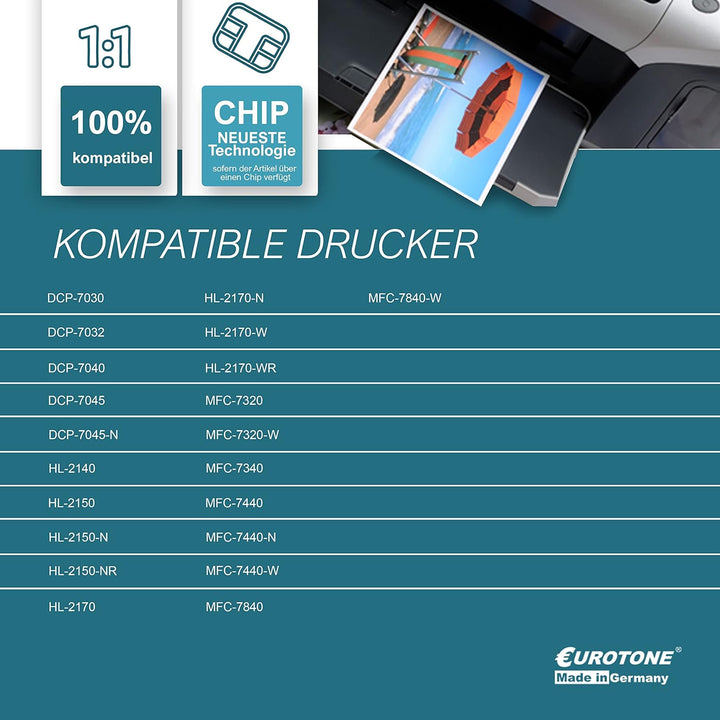 3X Müller Printware XXL Toner für Brother DCP 7030 7032 7040 7045 N ersetzt TN2120 3x Black, 3x Blac