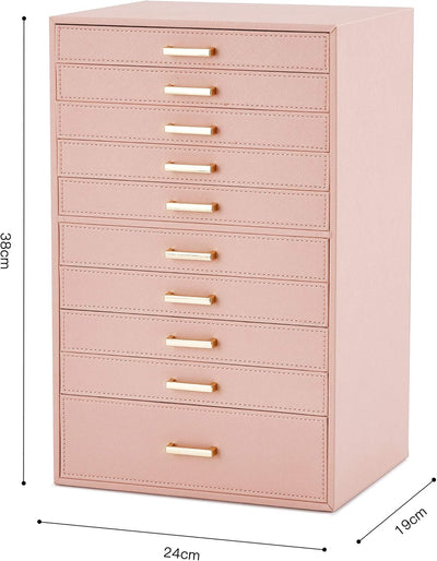 Mondeer Extra Grosse Schmuckschatulle, Schmuckschatulle Organizer für Halskette Ohrringe Armbänder R
