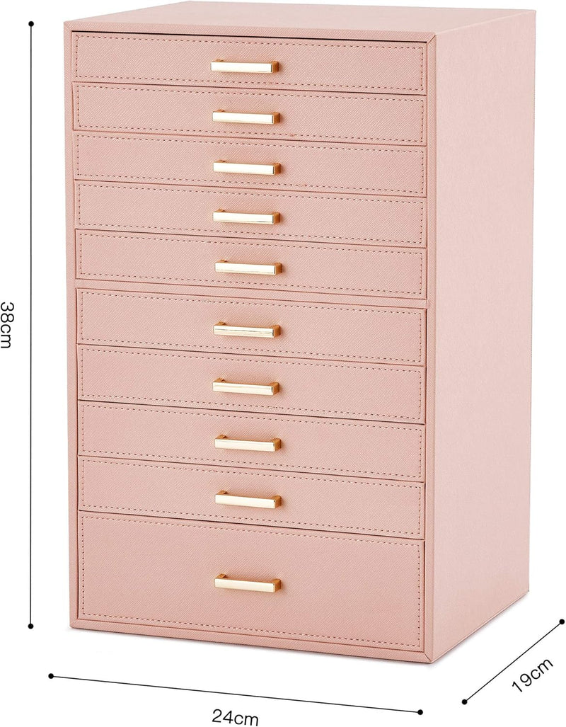 Mondeer Extra Grosse Schmuckschatulle, Schmuckschatulle Organizer für Halskette Ohrringe Armbänder R