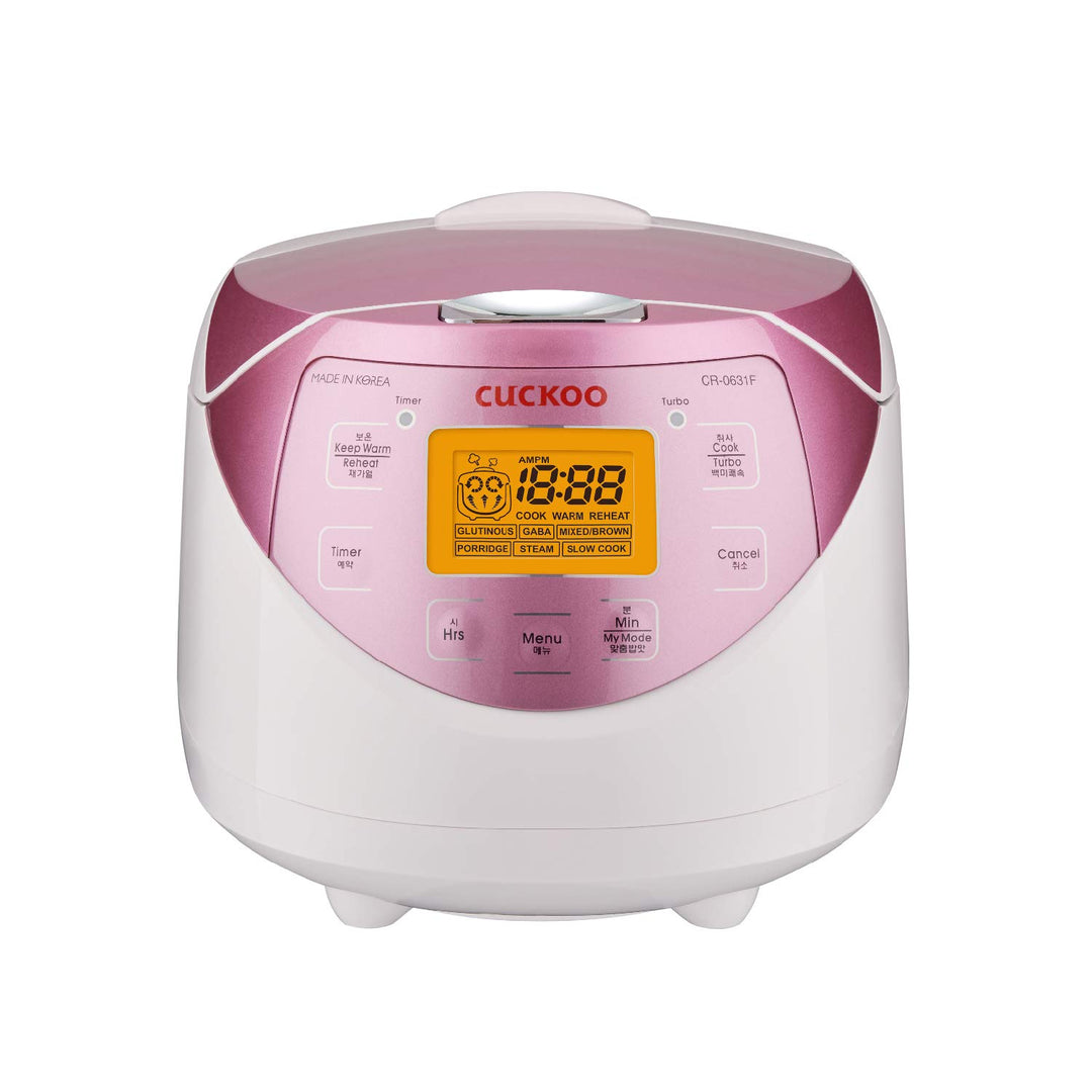 CUCKOO CR-0631F Digitaler Reiskocher klein, Reiskocher Dampfgarer, 1l, Micom Fuzzy Logic, Timer, LCD