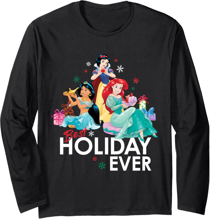 Disney Princess Ariel Snow White Jasmine Best Holiday Ever Langarmshirt
