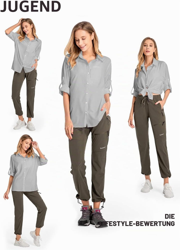 yeyity Damen Hemdbluse UV Schutz Langarmshirt Damen Schnell Trocknende Sport Shirts Wandershirt Safa