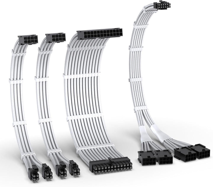 EZDIY-FAB PCIE 5.0 12VHPWR Sleeved Cable Kit, 16AWG Stromversorgungskabel Verlängerung, 24PIN-ATX/(4