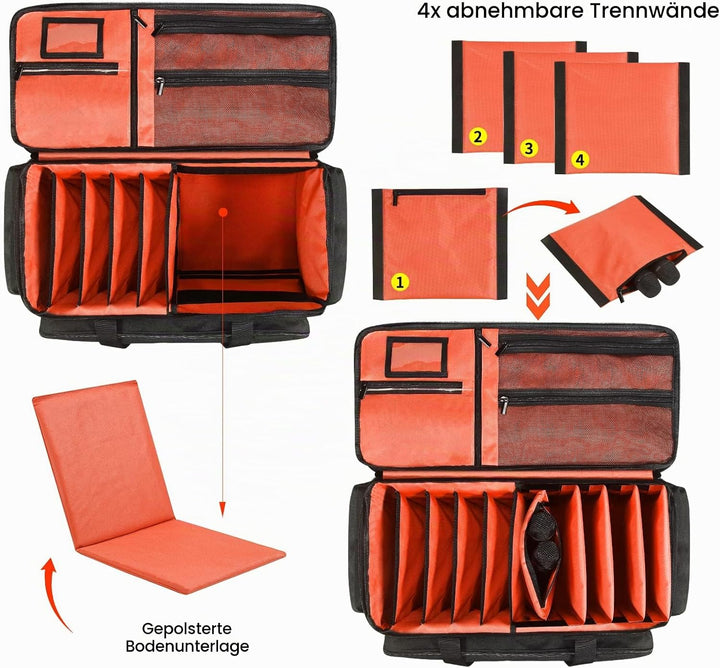 DJ Gig Bag, DJ Tasche DJ Kabel Datei Tasche DJ Gear Storage Organizer mit Abnehmbarer Gepolsterter U