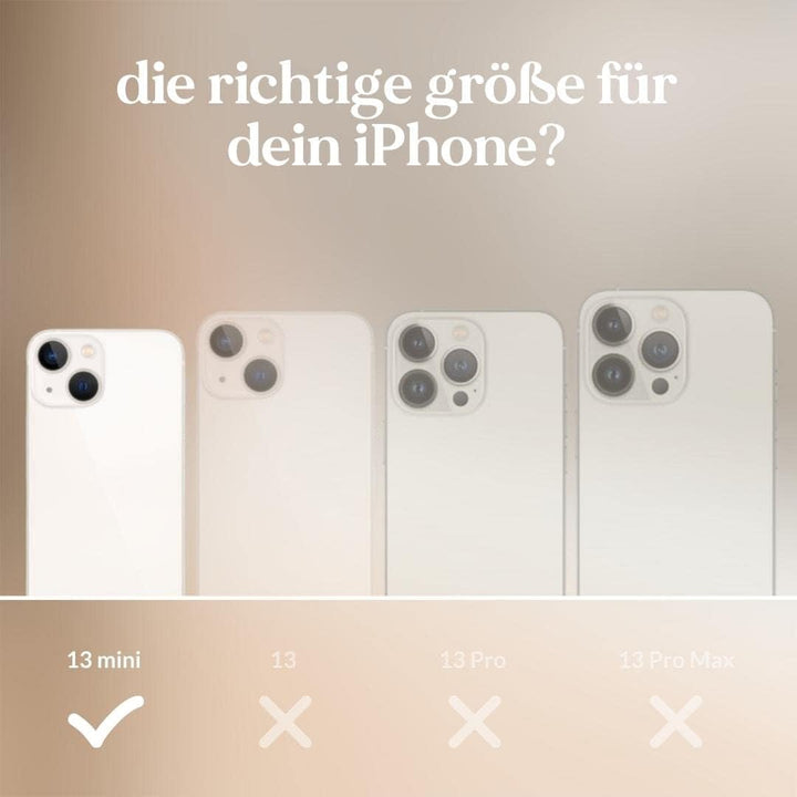 Woodcessories - Nachhaltige Handykette abnehmbar kompatibel mit iPhone 13 Mini Hülle mit Band beige