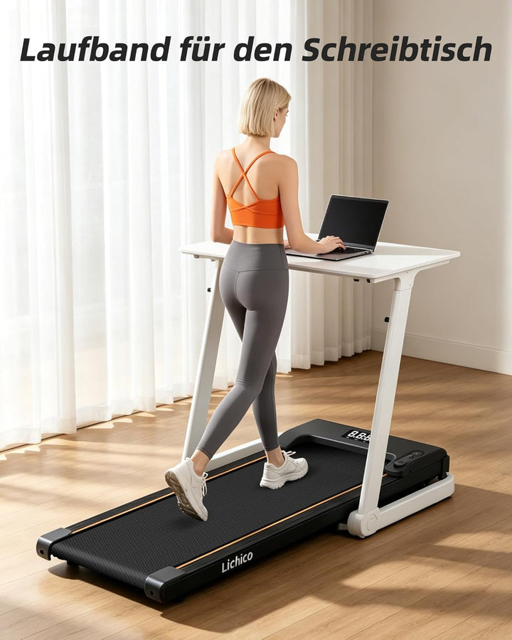 Lichico 3-in-1 Walking Pad mit 0-9% Steigung, Laufband für Zuhause Klein, platzsparendes Heimtrainin