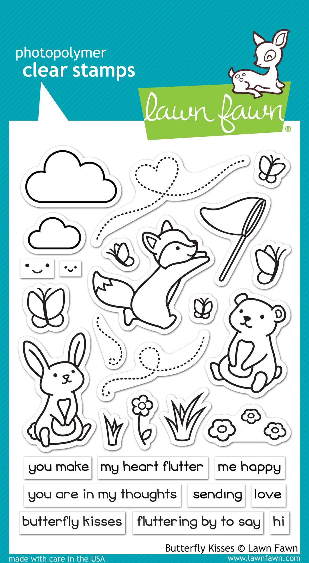 Lawn Fawn, Clear Stamp, Butterfly Kisses