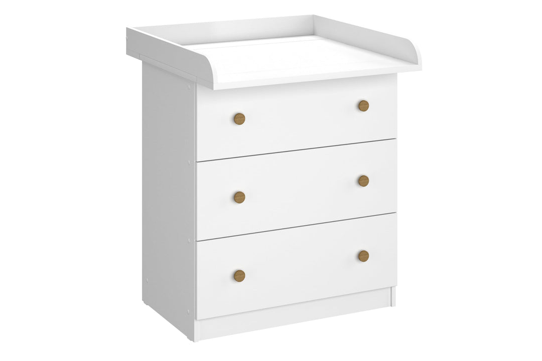 Shefa Kids Wickelkommode 830 Weiss, Wickeltisch mit Stauraum für Babyzimmer, Baby Kommode Basic Line