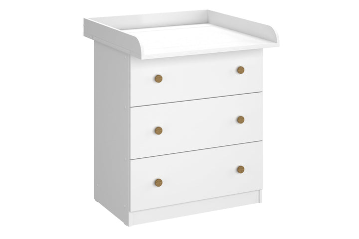 Shefa Kids Wickelkommode 830 Weiss, Wickeltisch mit Stauraum für Babyzimmer, Baby Kommode Basic Line