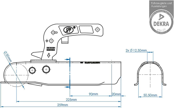 ProPlus 341013 Rundkugelkupplung, 50 mm