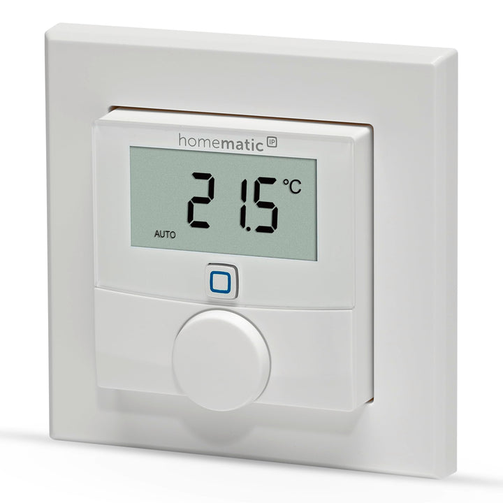 Homematic IP Smart Home Wandthermostat HmIP-WTH-2 mit Luftfeuchtigkeitssensor Display, Stellrad ja,