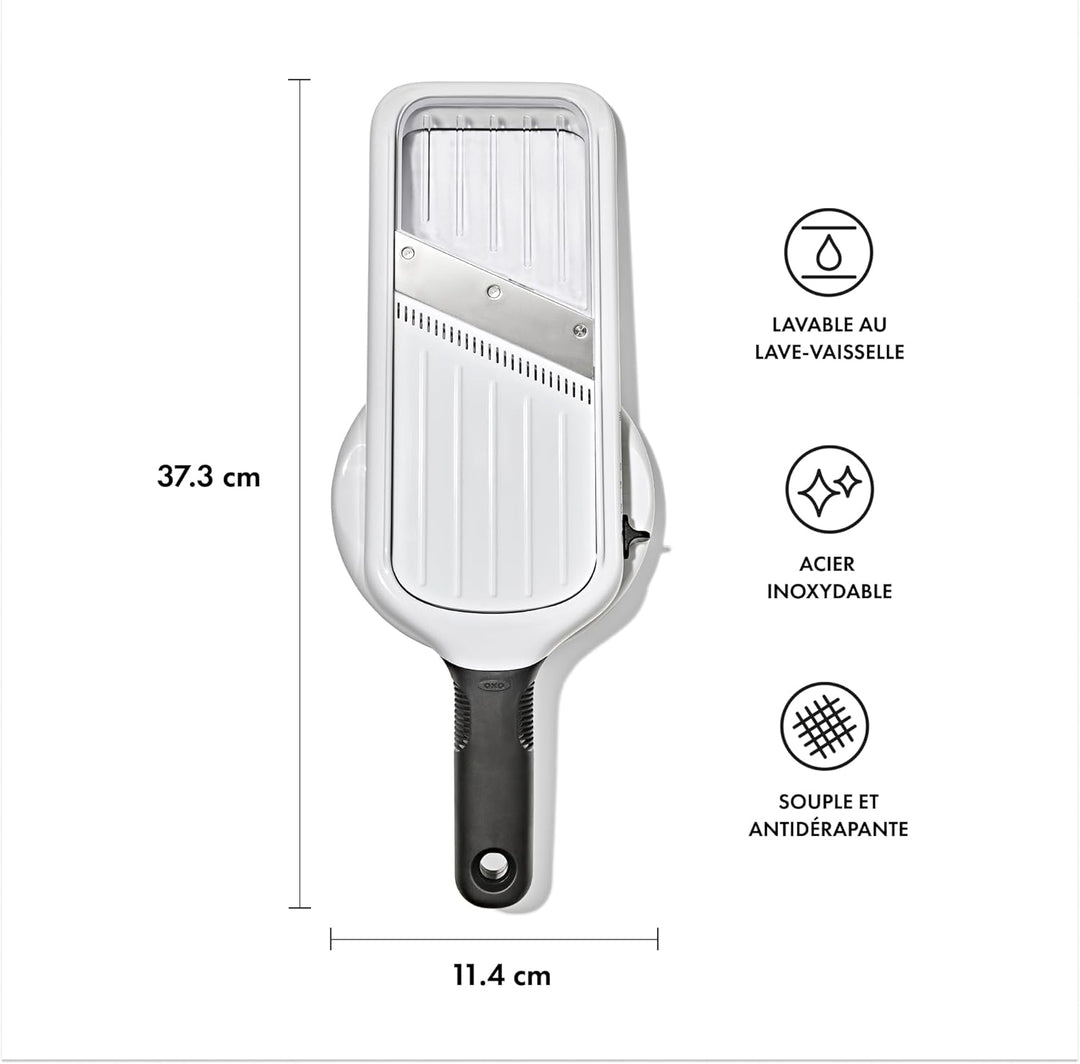 OXO Good Grips Präzisions-Hand-Gemüsehobel - Kompaktes einstellbares Schneidgerät mit 5 Klingeneinst