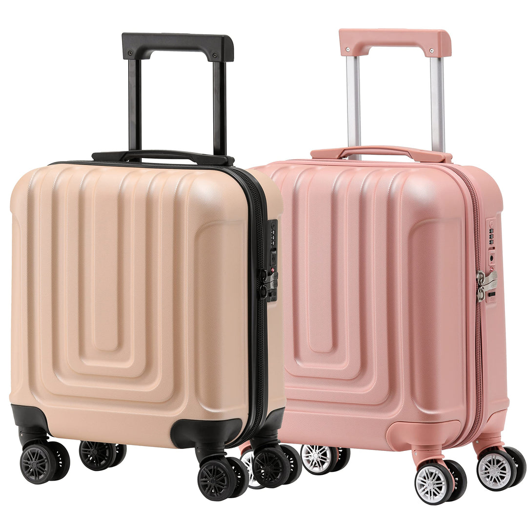 Flight Knight Premium 2er-Set Hartschalen-Handgepack - 8 Spinner-Rollen - TSA-Schloss & USB-Anschlus