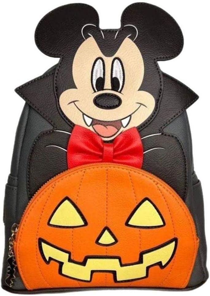 Loungefly Vampir Mickey mit Glow in the Dark Pumpkin Mini Rucksack Exklusiv, Mehrfarbig/Meereswellen