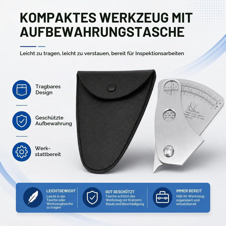 Candeon Schweisslehre Schweissnahtleere, Edelstahl Fächerförmig Schweisslehre, 0-20mm Weld Gauge Sch