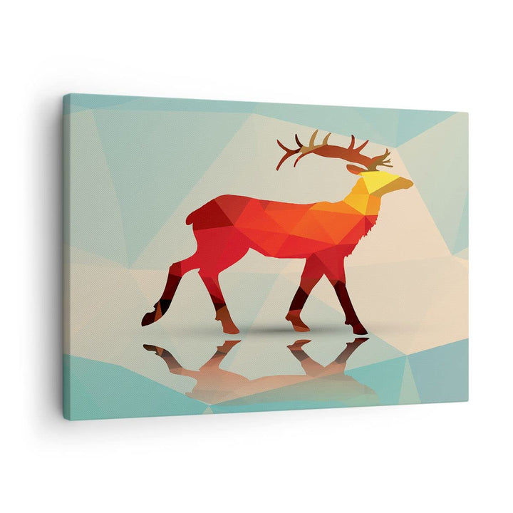 Bilder auf Leinwand Hirsch Illustration modern Grafik Leinwandbild 70x50cm Wandbilder Dekoration Woh