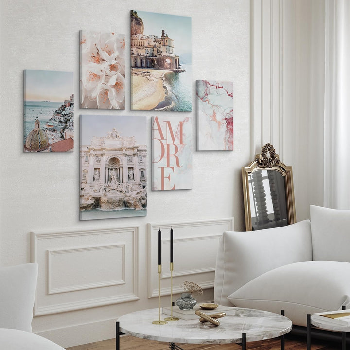 Muralo - Wandbilder Set - Leinwand Bilder Set Aufhängefertig - Bilder für Wohnzimmer Schlafzimmer -