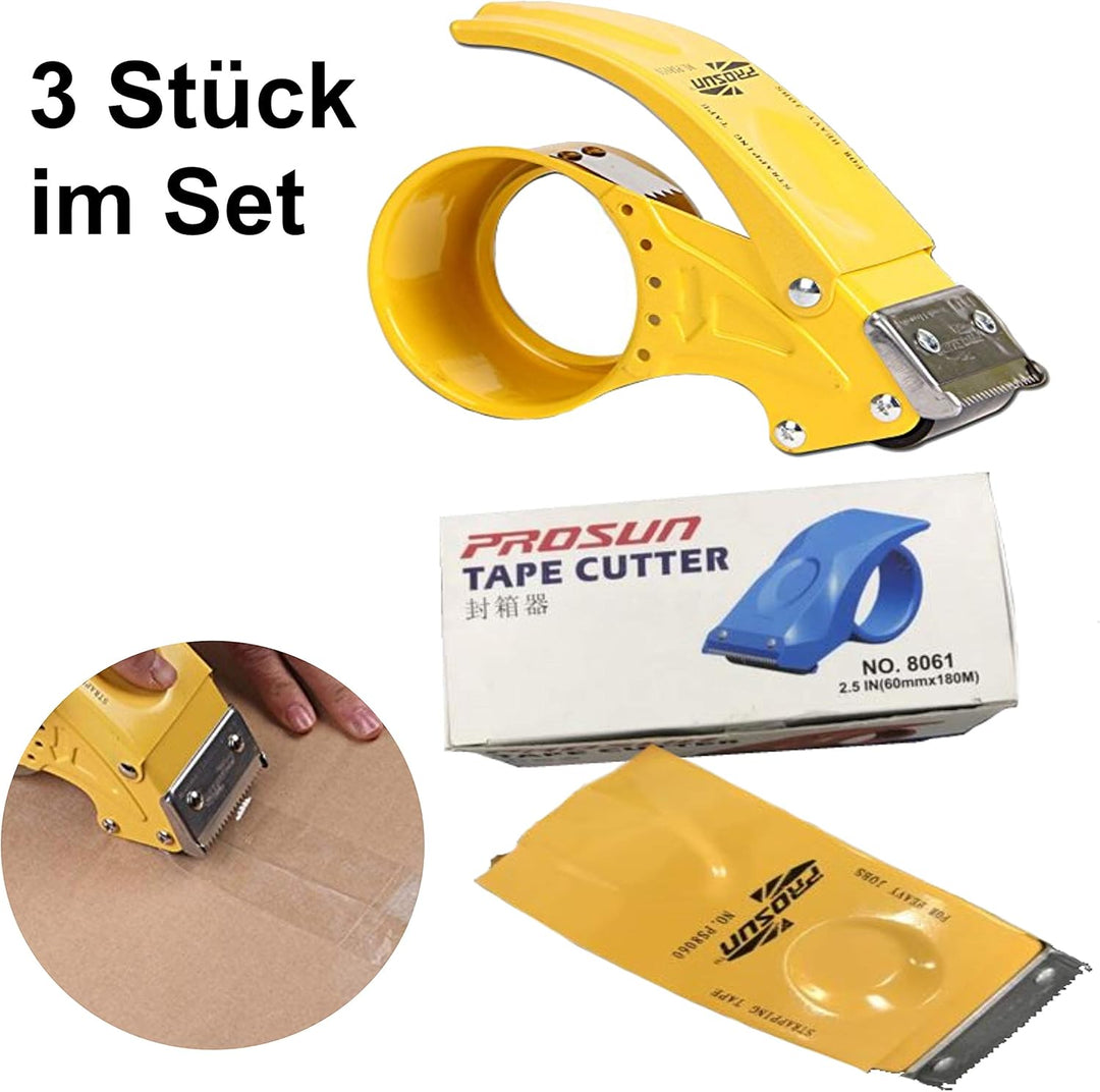 3 Klebebandabroller Handabroller Paketband Abroller sehr leise