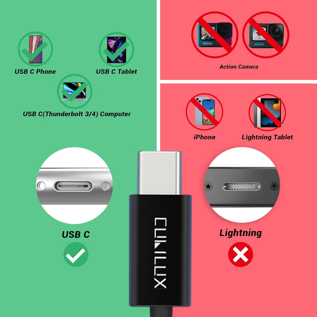 Cubilux USB C Mikrofon, Typ C Lavalier Mikrofon, externes Ansteck Mikrofon für iPhone 16/15 Pro Max,