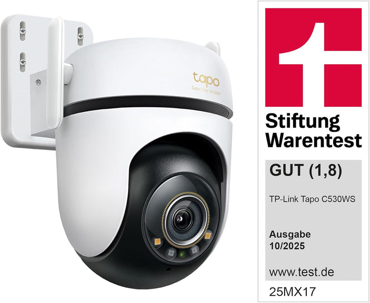 Tapo C530WS 360° Überwachungskamera Aussen, 3K 5MP, Starlight Farbe Nachtsicht, KI-Erkennung, Bewegu
