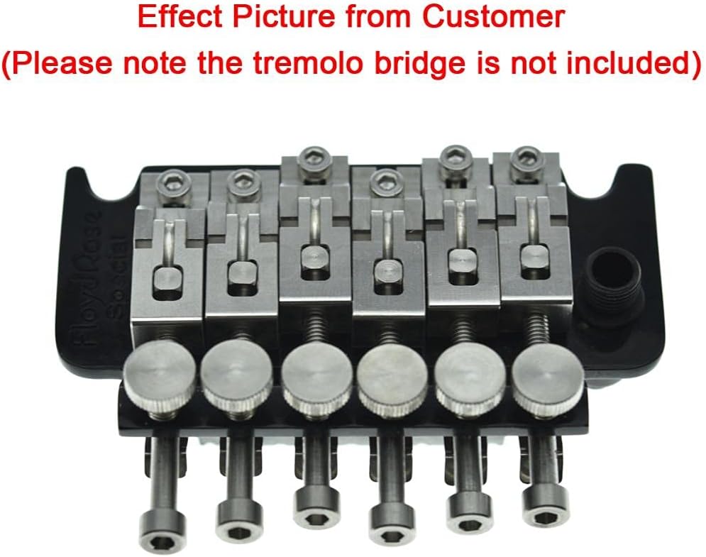 KAISH Tremolo-Steg-Sattel und Schrauben für Floyd Rose Tremolos aus Edelstahl mit doppelter Verriege