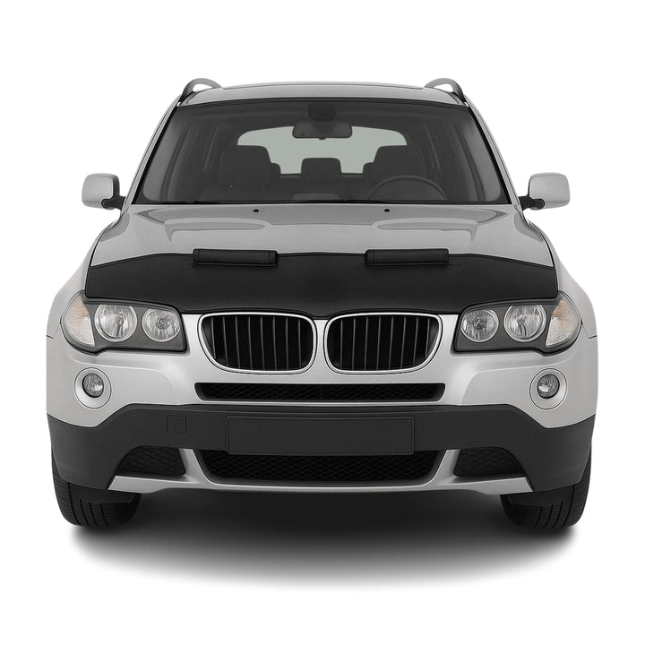 Haubenbra Steinschlagschutz Bonnet Bra kompatibel mit BMW X1 E83 2003-2010 Schwarz Halb Schwarz / Ha