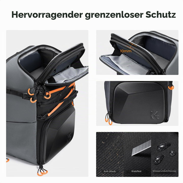 K&F CONCEPT Professionelle Kamerarucksack 25L,Grosse Fotorucksack Wasserdichte, Camera backpack für