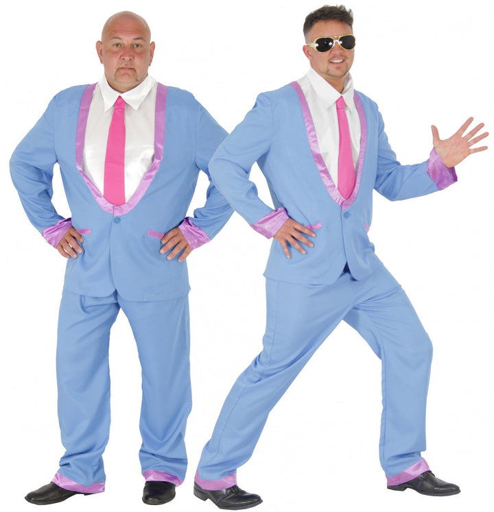 Foxxeo Blauer 50er Jahre Anzug für Herren Kostüm für Rock in Roll Motto-Partys Disco Teds Ted Cosh B