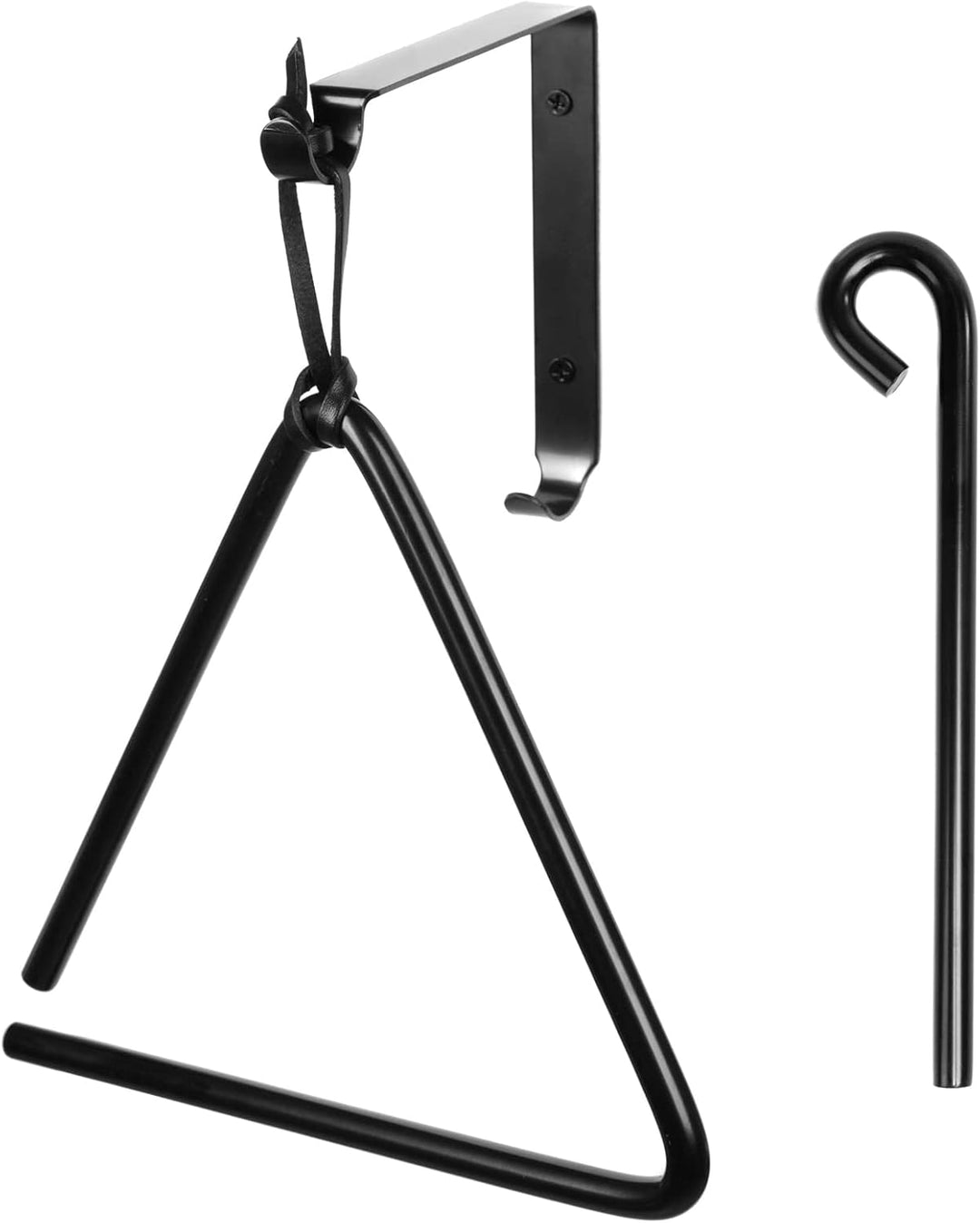 Dreieckige Abendessenglocke, robust, 22,9 cm, schwarzes Gusseisen mit Schläger, komplett mit einer d
