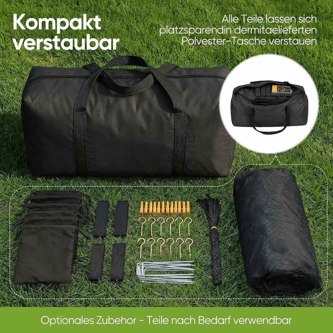 Sekey XXL Moskitonetz mit 16 Sandsäcke und Bodenanker, 4 Eingänge Feinmaschig Mückenschutz, Tragbare