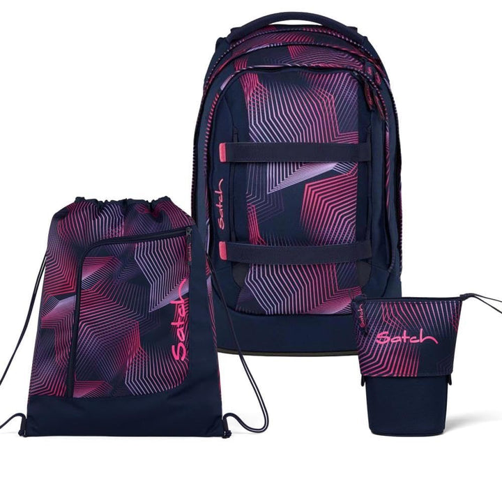 Satch Pack Pencil Slider Light Edition Schulrucksack Set 3tlg. inkl. Sportbeutel (Seismic Pink), Sei
