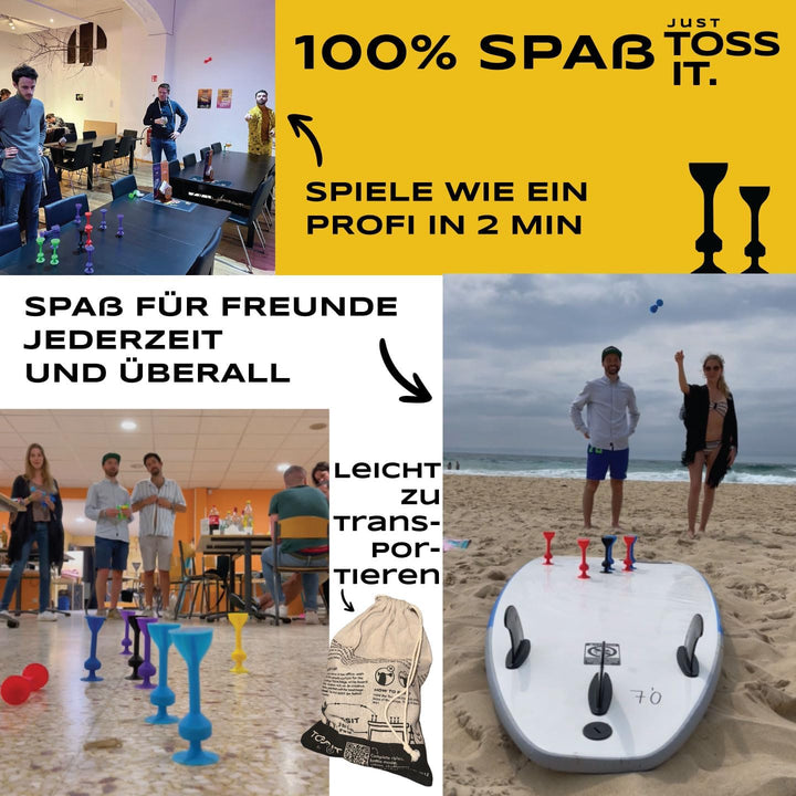 TOSSIT Spiel Saugnapf Darts, Indoor Outdoor Drinnen Draussen, Boccia, Petanque, Wurfspiel, Nachhalti