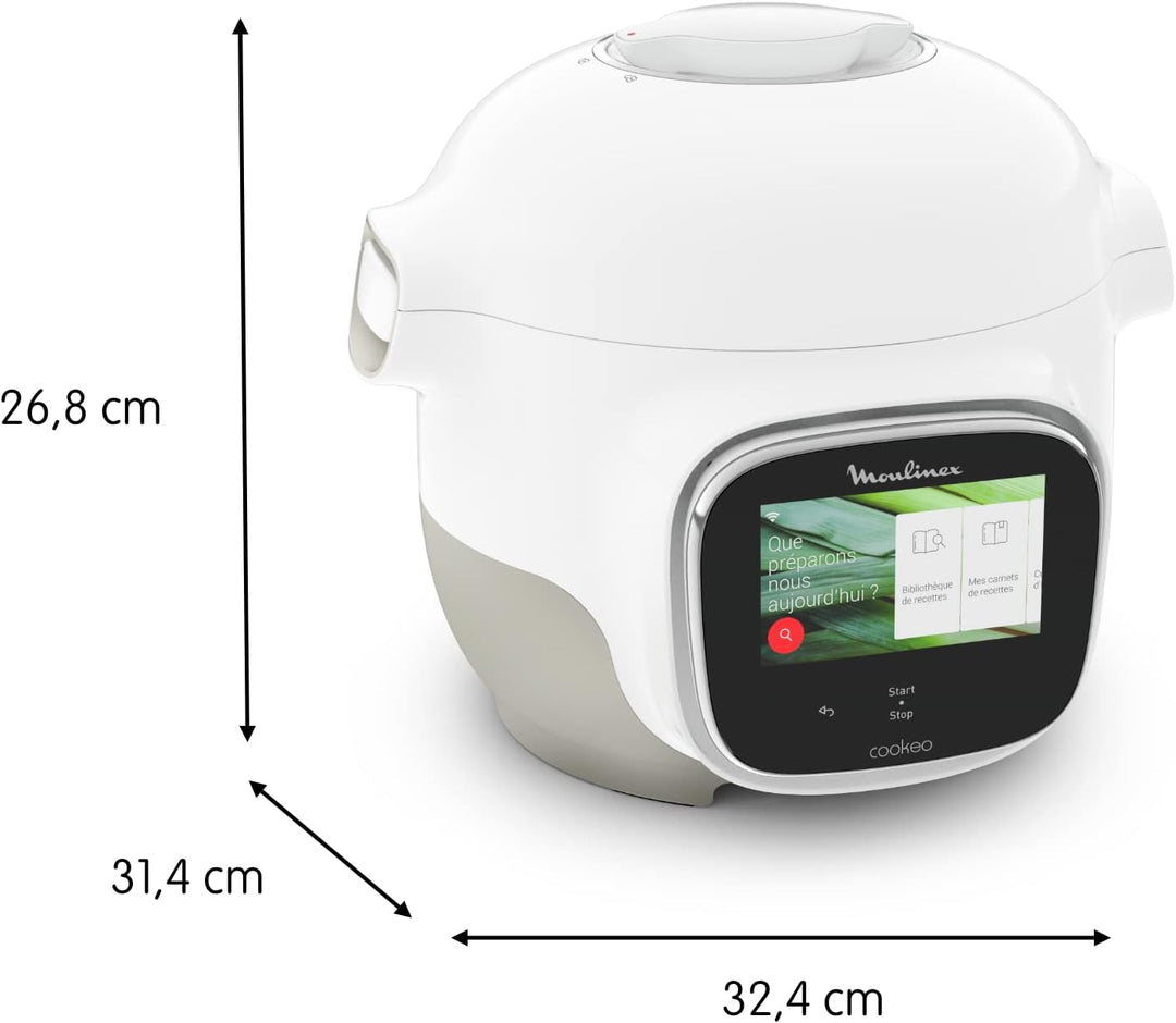 Moulinex Cookeo Touch Mini WiFi Multicooker, 2 l, ideal für 2 Personen, Hochdruckkocher, Konnektivit