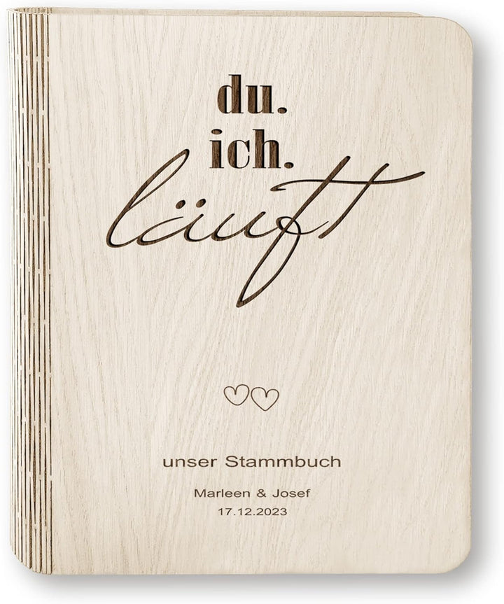 Stammbücher Holz Stammbuch der Familie personalisiert Idula Holzbuch A5 oder A4 Familienstammbuch He